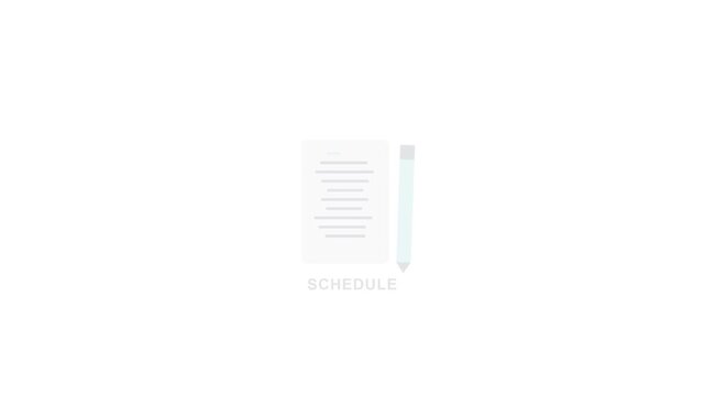 Business Schedule Document on Green Screen