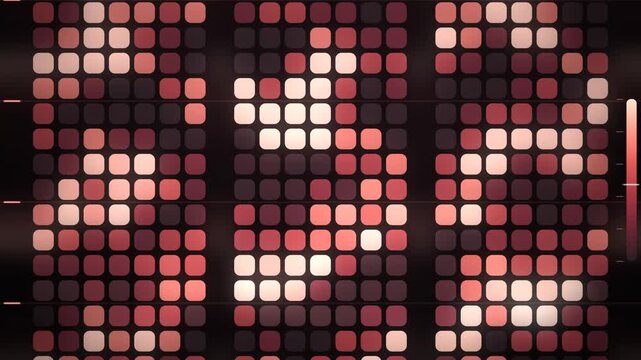Calendar Heatmap Grid Of Contribution Cells Updating In Waves Seamless Loop Data Background in cool crimson tones