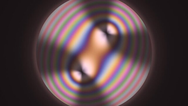 Conoscopic Interference Figure With Swinging Isogyre Brushes In Polarized Light Seamless Loop in cool red tones