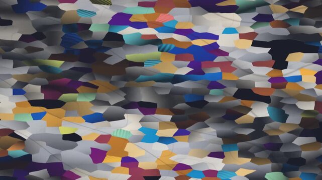 Crossed Polarized Light Mineral Grain Mosaic With Sweeping Extinction Bands Seamless Loop in bright grey tones