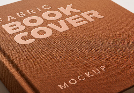 Fabric Book Cover Logo Mockup