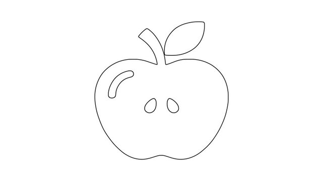Apple with seeds icon animation