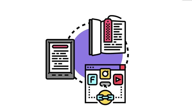 Bookmark favorite save digital content concept a traditional book, e reader and online web page, representing methods for preserving important information and media