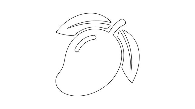 Mango with leaves icon animation