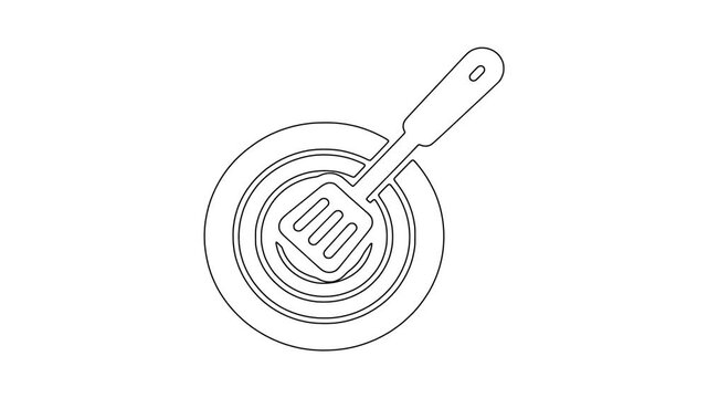 Sliced onion with fork icon animation