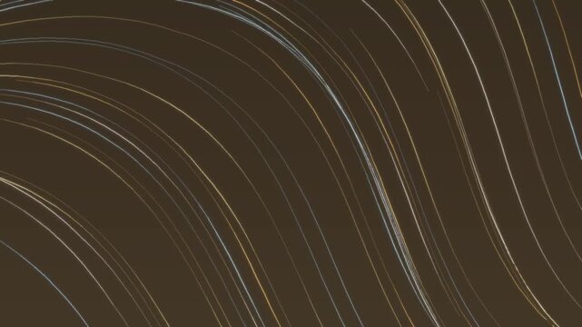 Neon flowing streamlines glowing light lines abstract futuristic motion background seamless loop in subtle gold tones