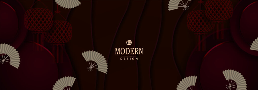 A stunning burgundy textured background with fans