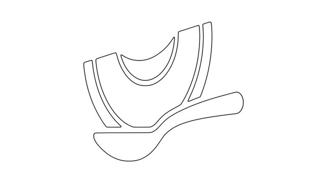Melon slice with spoon icon animation