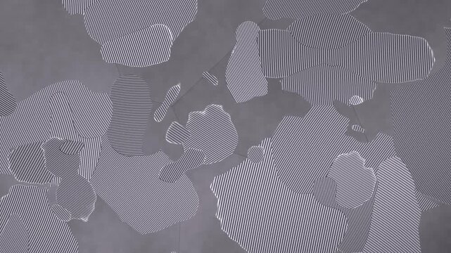 Pearlite Lamellae Fans Spreading Through Steel Grains, Metallography Seamless Loop in rich gray tones