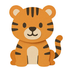 Obraz premium PNG Cute paper tiger illustration