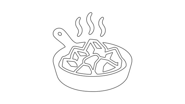 Steaming vegetable bowl icon animation