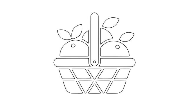Fruit basket with divider icon animation