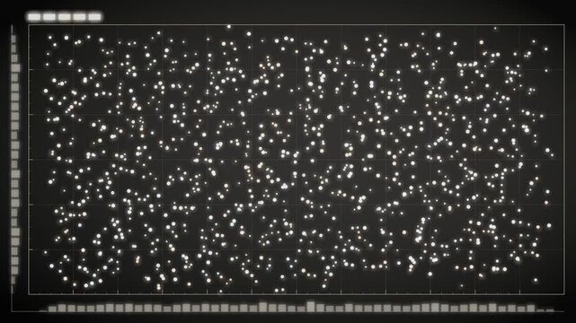 Abstract Scatter Plot Point Cloud Clustering Into Colored Groups Data Visualization Seamless Loop in rich graphite tones