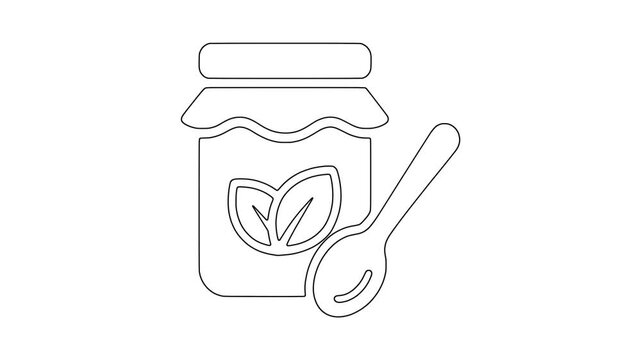 Fruit jar with spoon icon animation