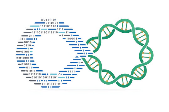 Binary Code DNA Strand Infinity Icon