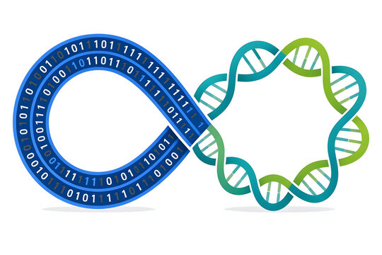 Binary Code DNA Strand Infinity Icon