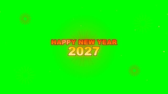 Happy New Year 2027 Celebration Motion Graphics Greeting