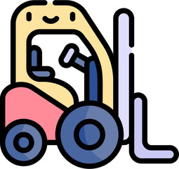 Flat Purple Forklift Icon © Xotic