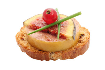 Gourmet Foie Gras Canape with Fresh Fig and Red Currant © Nadira