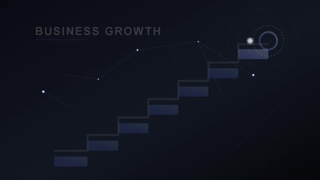 Abstract business growth infographic with blue staircase steps representing success and development concepts