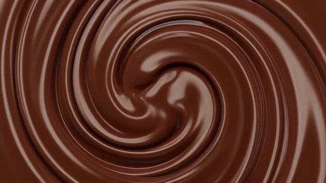 Swirling Dark Chocolate Cream with Light Streaks in a Seamless Pattern During a Studio Shoot
