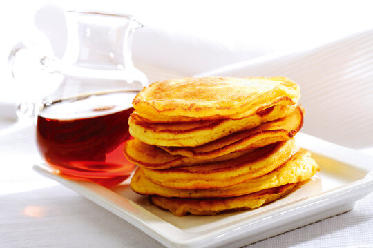 Pancakes and maple syrup