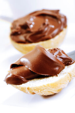 Bread roll with hazelnut cream