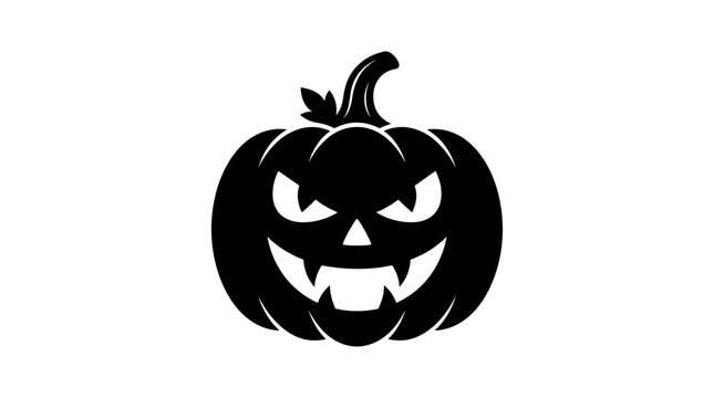 Halloween, Jack o lantern silhouette icon set, Halloween pumpkin graffiti stickers, black evil face cutouts, spooky holiday vector graphics Vector