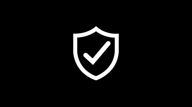 Safety line icon. white color line icon animation. 4K video with transparent background