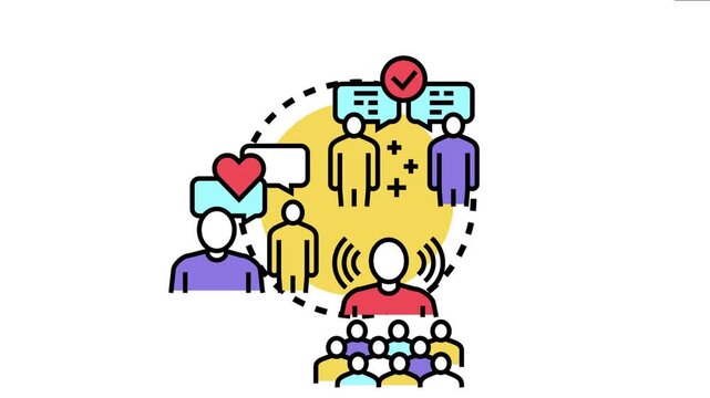 People communicating using body language, sharing thoughts, and understanding reactions, representing effective public speech and audience engagement in a business meeting or seminar