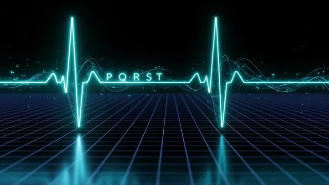 A vibrant digital representation of a heartbeat waveform.