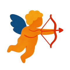 Naklejka premium PNG Colorful cherub with bow