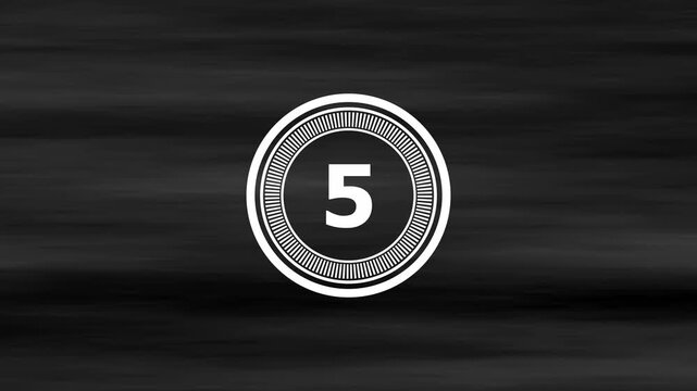 11 second countdown timer, digital circular animation from 10 to 0 seconds on black background.