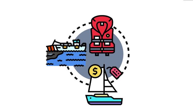 Boat insurance concept showing financial protection for watercraft and owners against accidents, damage and sinking, highlighting coverage, safety and maritime security