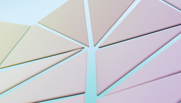 Abstract pastel polygon background shows modern 3d rendering design