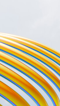 Abstract yellow and blue lines create a modern graphic design