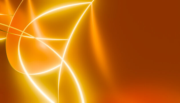 Golden glowing lines intersect on a smooth orange gradient background