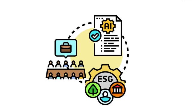 Board members discussing corporate governance, artificial intelligence policy development, and environmental, social, and governance strategy implementation in a business meeting