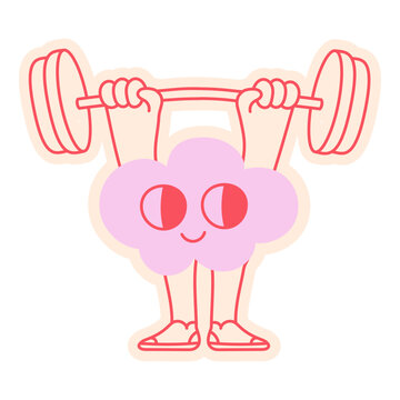 Vector sketch doodle illustration in trendy line style, fit and gym, wellness concept, feminine character and mascot related to fitness, pilates, sport and healthy lifestyle