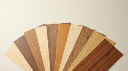 Obraz premium Colección de muestras de suelos de madera de ingeniería, roble, nogal y bambú