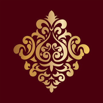 Gothic medieval ornamental motif inspired by damask, tapestry, vintage wallpaper, textile, fabric and carpet decoration