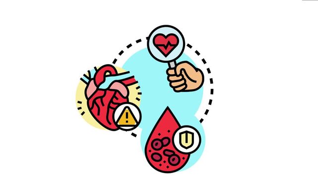 Health classification badge concept bmi analysis, monitoring heart health, and blood composition for medical assessment and diagnostic purposes