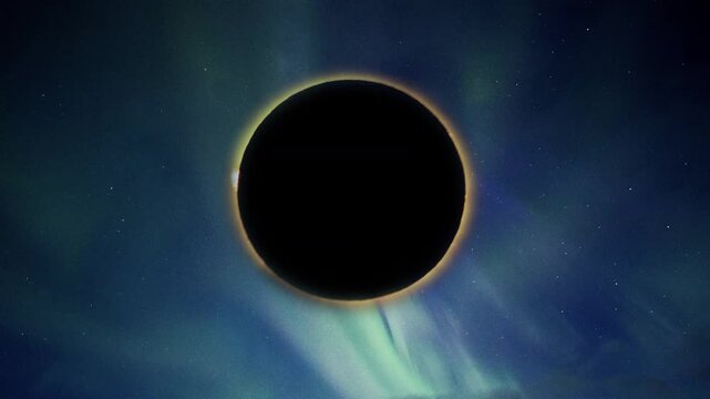 moment of totality during the 2026 solar eclipse when the moon cast a shadow over the sun 