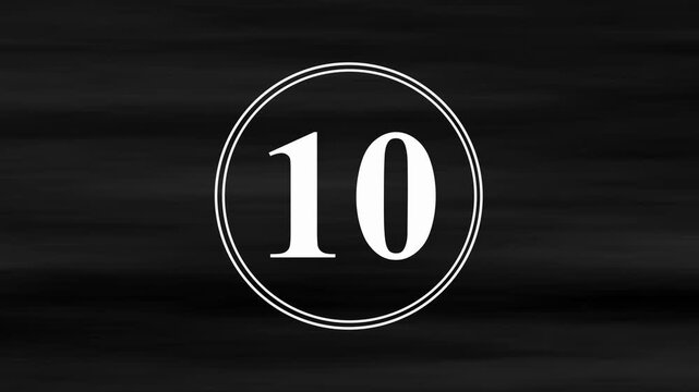 Simple animation of 16 seconds countdown timer with dashed circle on black background. 4k video