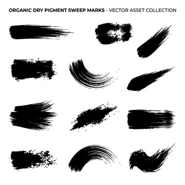 Organic Dry Pigment Sweep Brush Vector Collection