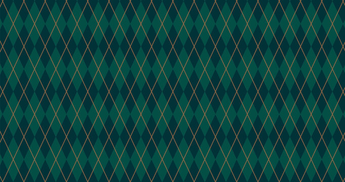 Teal Argyle Diamond Seamless Pattern &ndash; Geometric Vector Background. Golf pattern