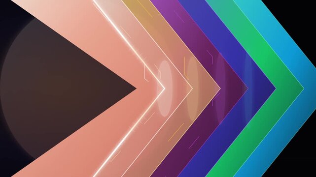Abstract background animation featuring vibrant colorful arrows pointing forward in a dynamic motion design.