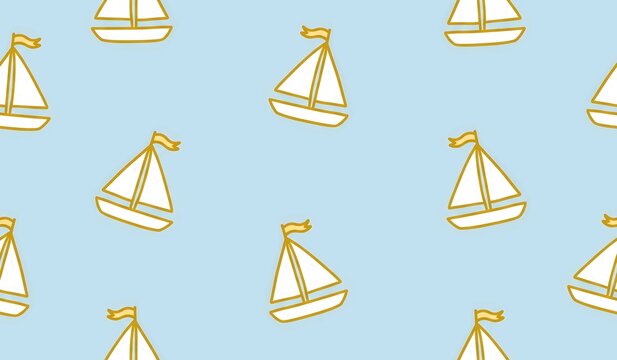 Cute sailboats pattern background design