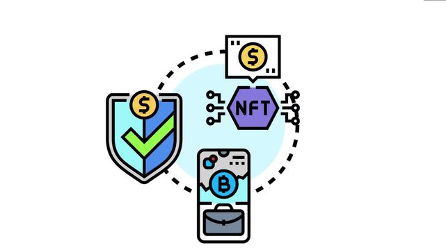 Blockchain nft technology securing online digital asset transactions, verifying ownership and value on a decentralized network, facilitating secure exchange of unique digital items