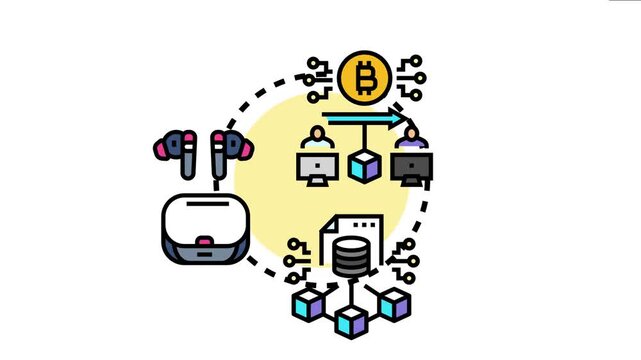 Blockchain technology concept displaying the process of tokenizing audio memorabilia as digital assets, connecting creators with collectors and securing unique ownership